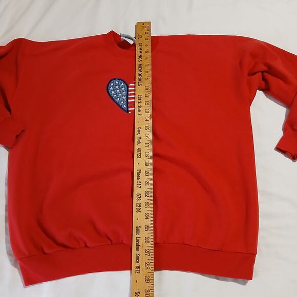 VTG MCC ENERGY sportswear XL MADE IN THE USA red heart flag Americana sweatshirt - Picture 5 of 9
